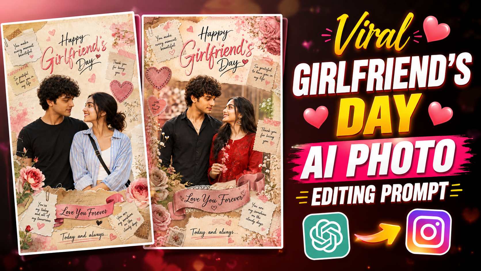 Instagram Viral Girlfriend's Day AI Photo Editing Prompt | ChatGPT