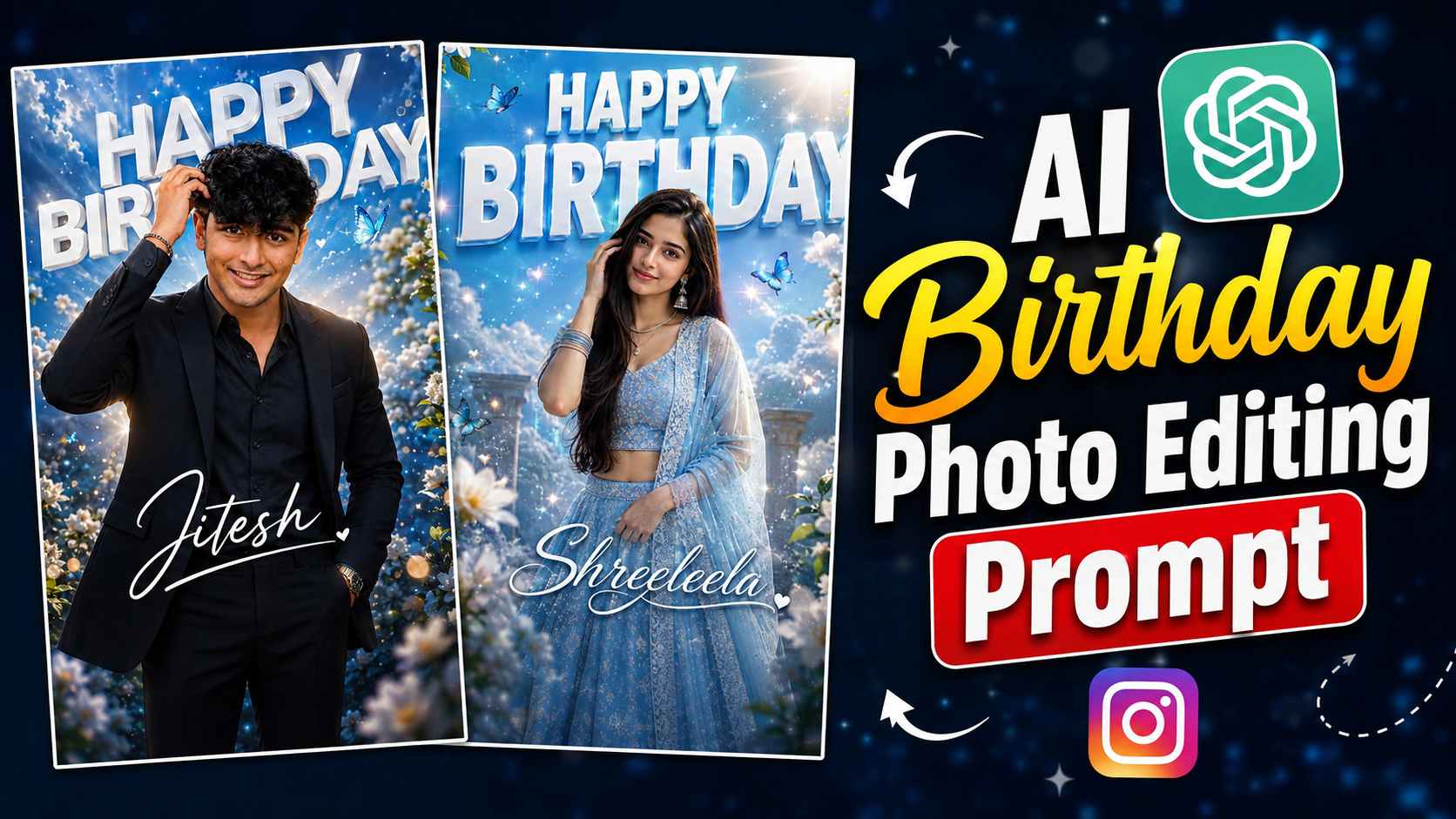 Happy Birthday Photo Editing Prompt – AI Birthday Poster