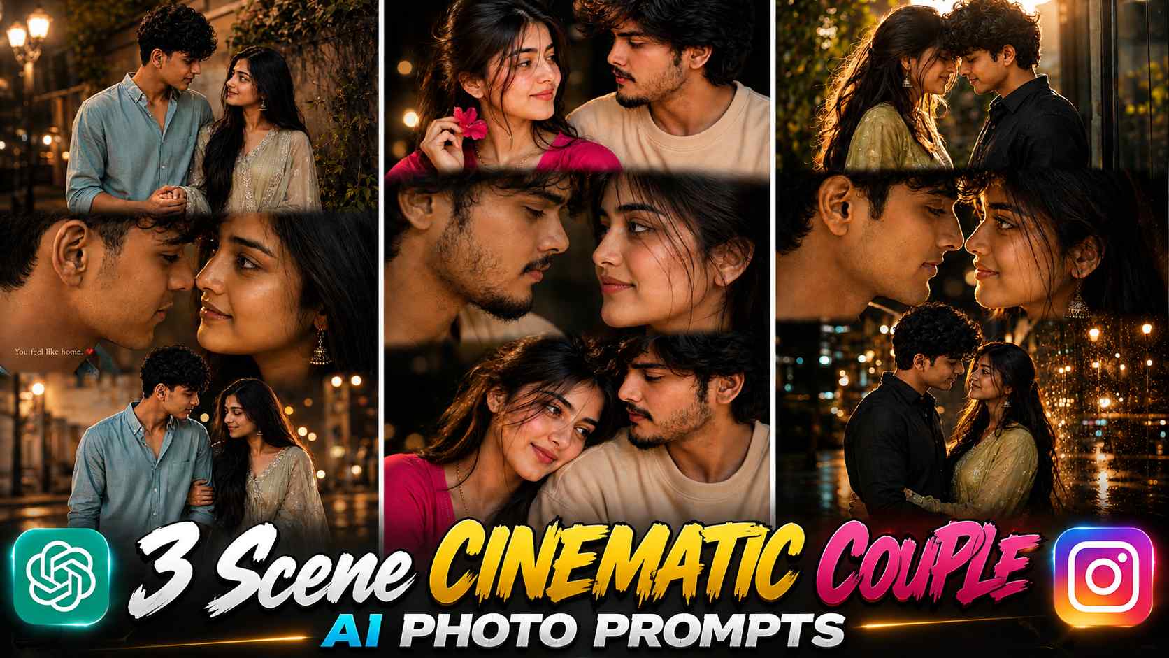 3 Layer Couple AI Photo Editing Prompt | Cinematic Style