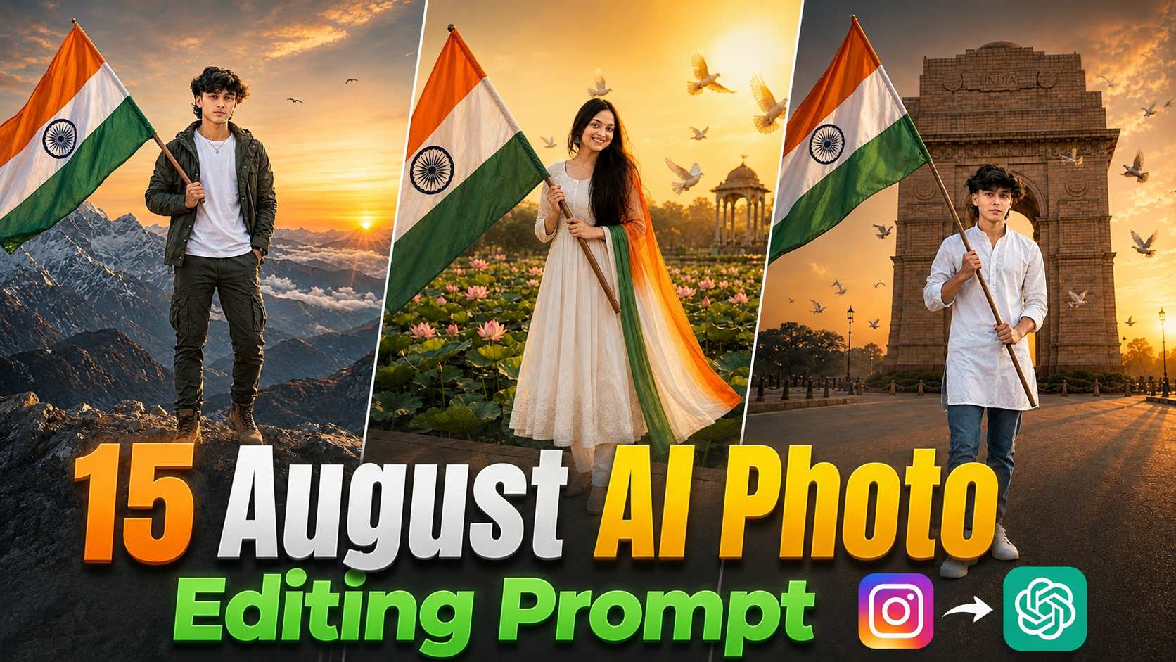 15 August AI Photo Prompt | Create Viral Photos with ChatGPT