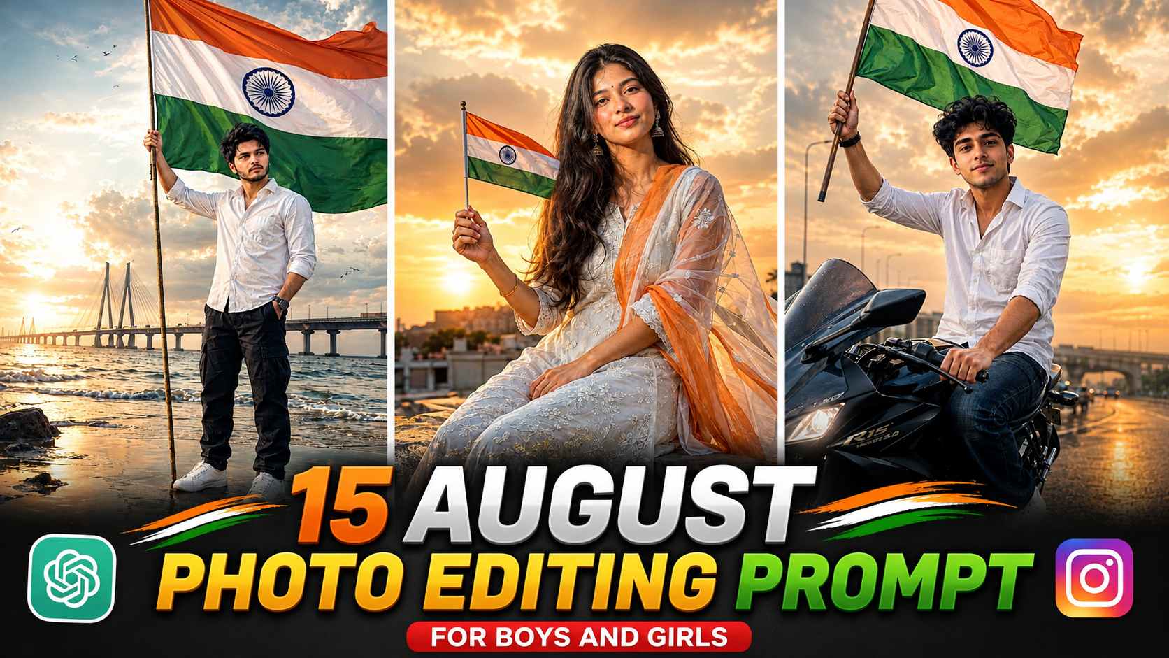 15 August Photo Editing Prompt 2026 | Independence Day Look