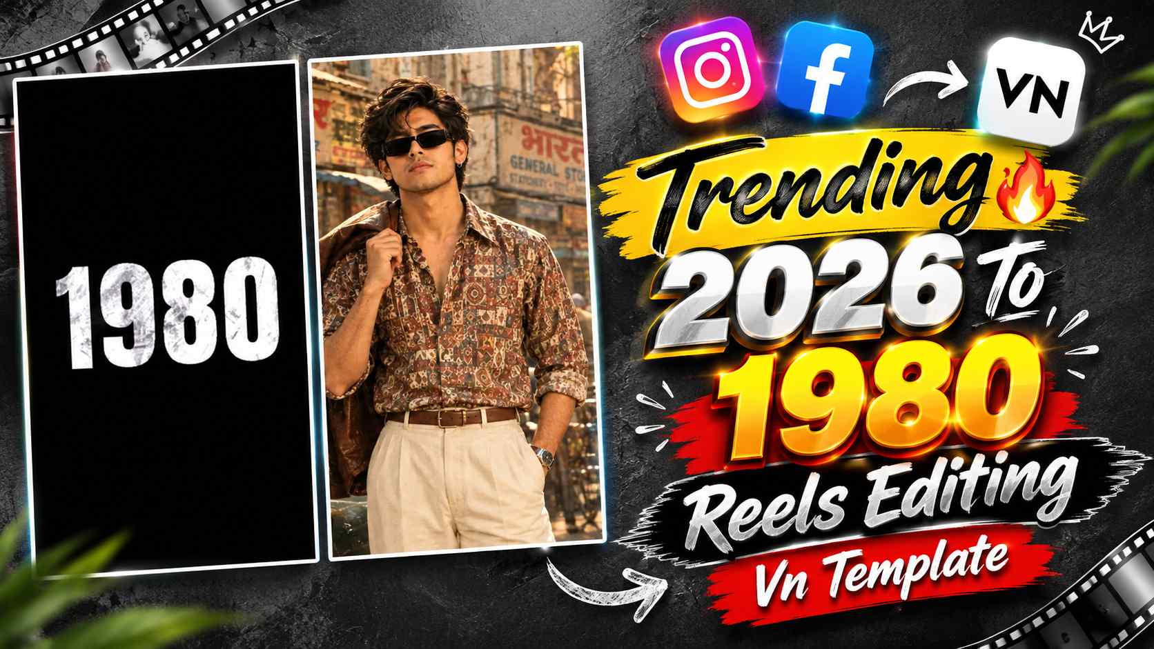 2026 To 1980 Reels Editing Vn Template | 80s Look Reels Editing