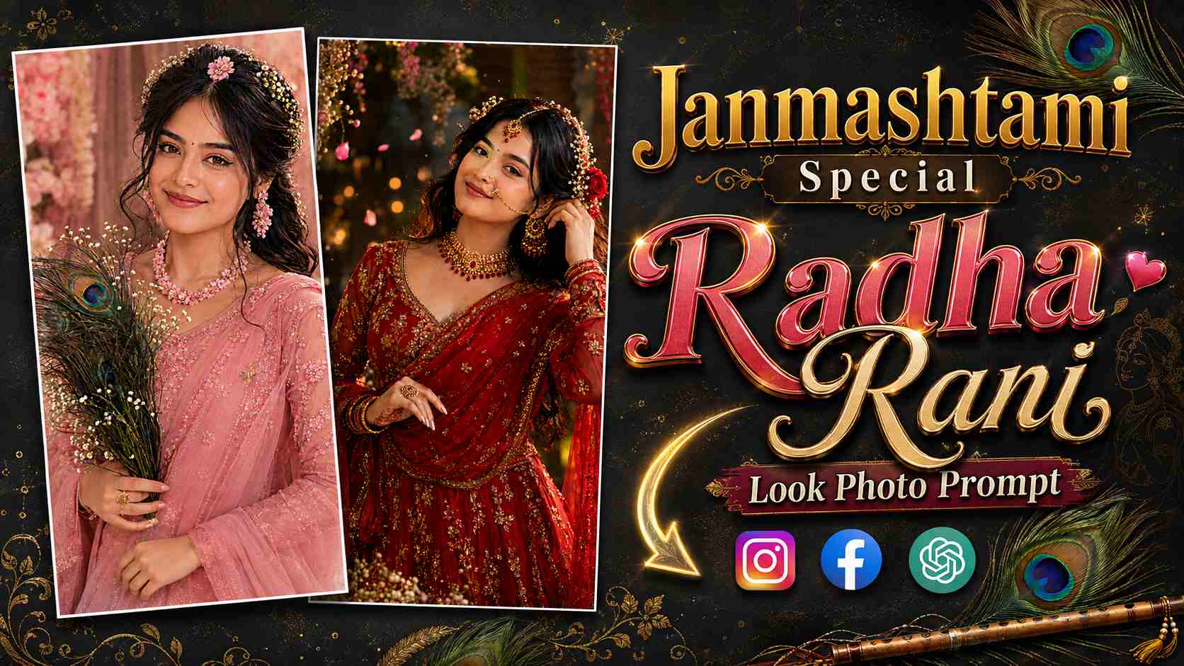 Janmashtami Special Radha Rani Look Photo Prompt