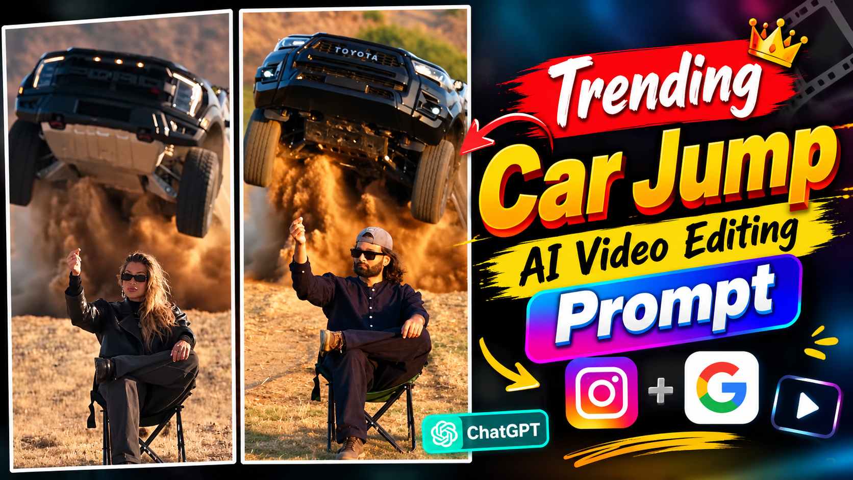 Trending Car Jump Ai Video Editing Prompt | New Trend