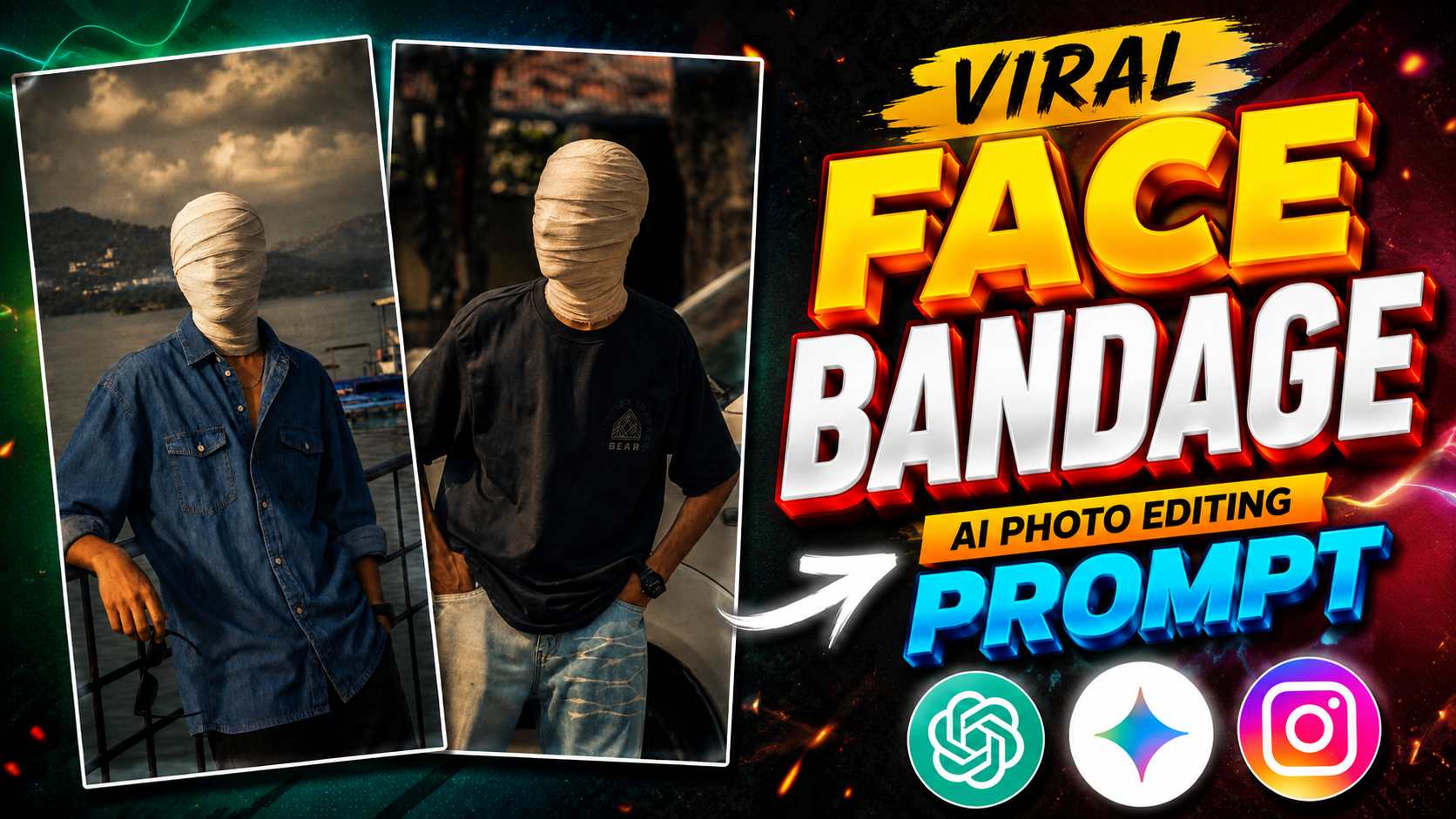 Face Bandage Viral Ai Photo Prompt | Face Bandage Prompt