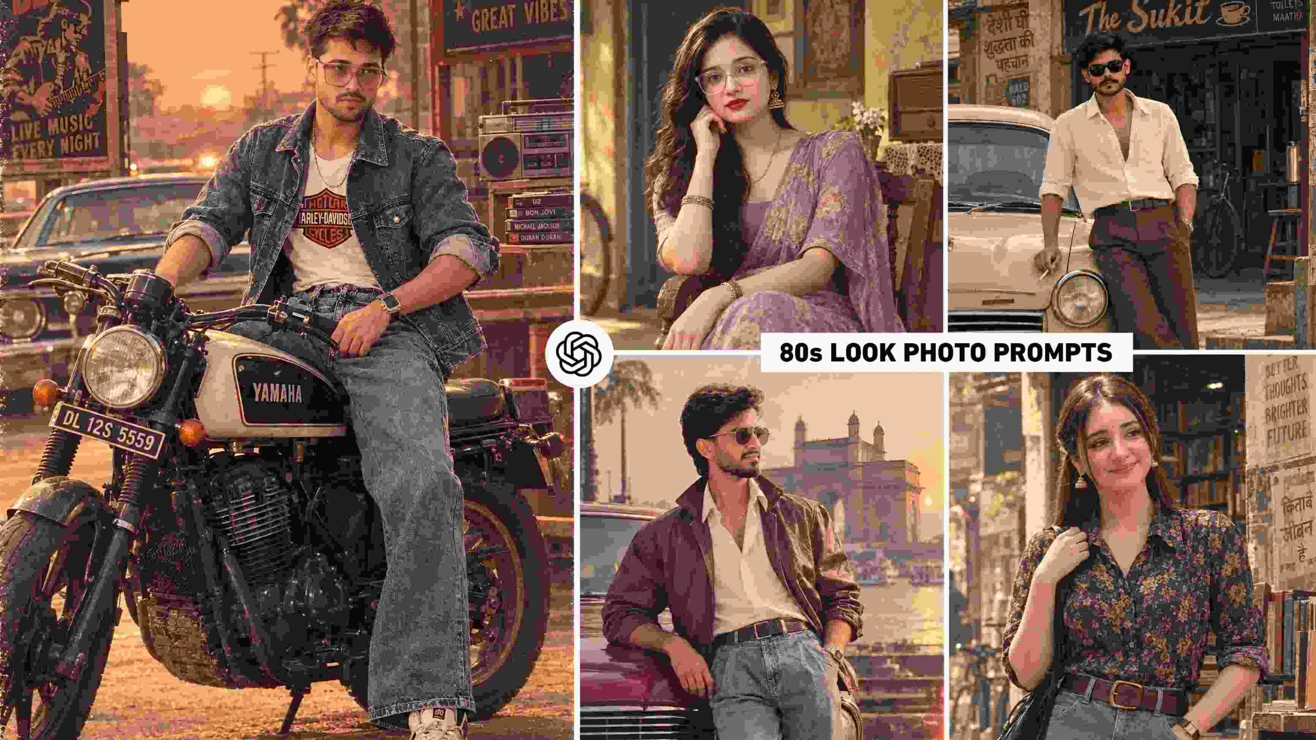 ChatGPT 80s Retro AI Photo Prompts | 5 Viral Vintage Photo Ideas
