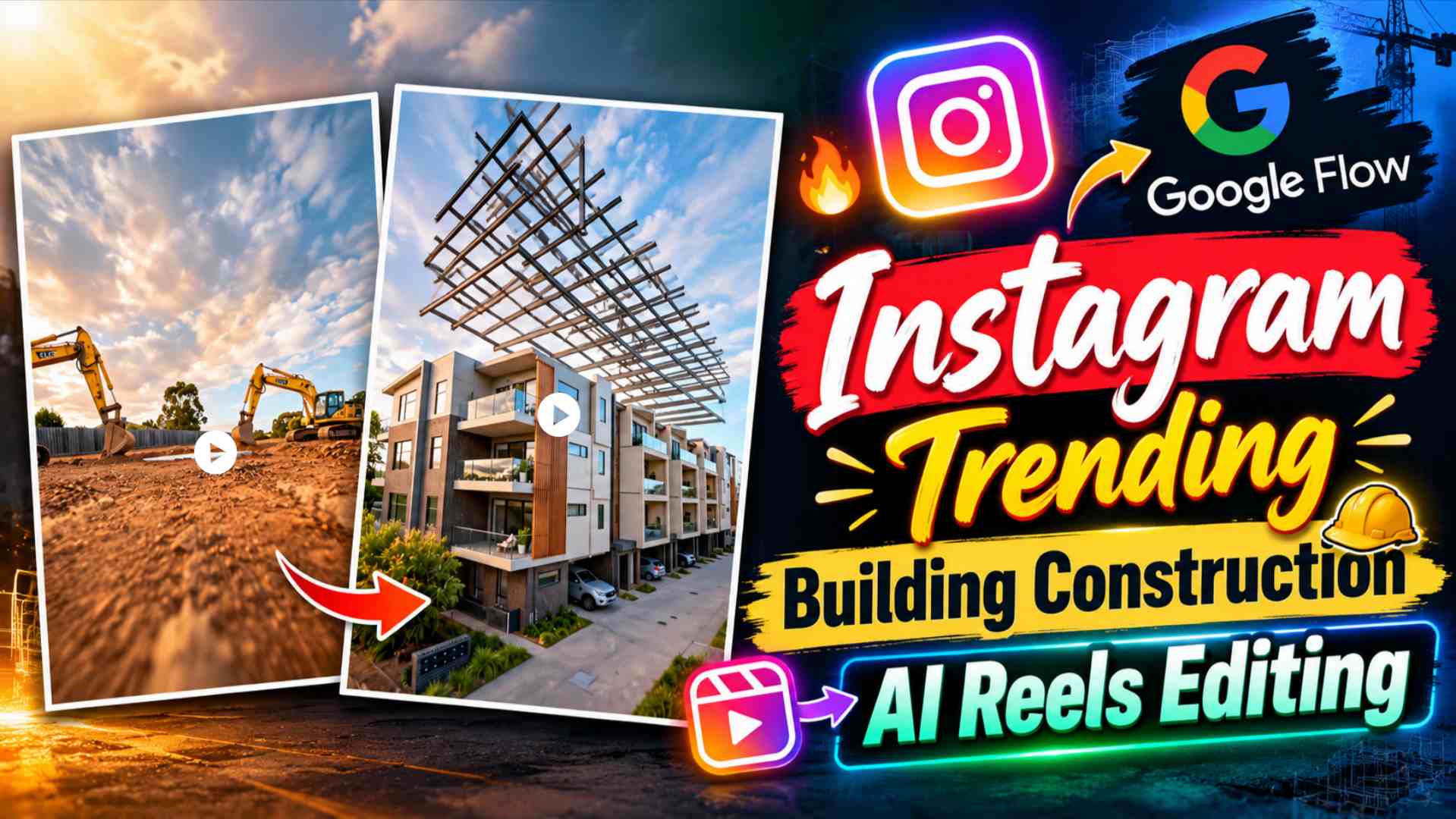 Building Construction AI Video Prompt | Google Flow Ai